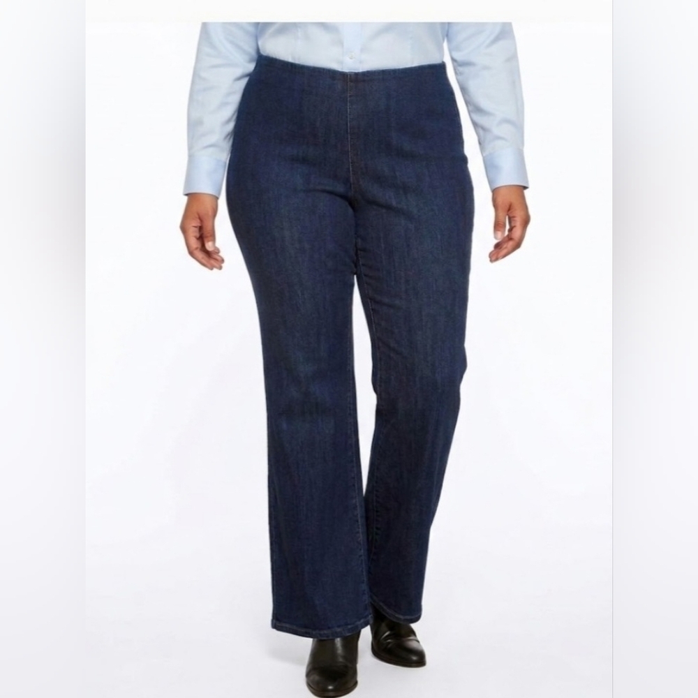 Soft Surroundings Ultimate Denim Pull-On High Waist Straight Leg Jeans Size 2x